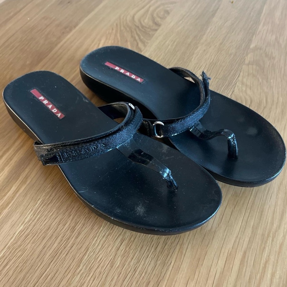 Authentic Prada Thong Sandals Size 37
